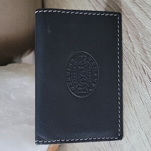 Roots Smooth Black Leather Card Holder/Wallet